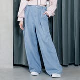 サックス | タックボリュームワイドデニムパンツ | F.O.Online Store