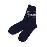 ネイビーブルー | シアー切替ラインクルーソックス | F.O.Online Store