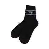 ブラック | ダブルラインクルーソックス | F.O.Online Store