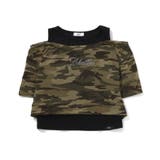 カーキ | ラインストーンロゴレイヤード風Tシャツ | F.O.Online Store