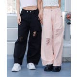 ピンク | ウエスト調節できるグランジワイドパンツ | F.O.Online Store