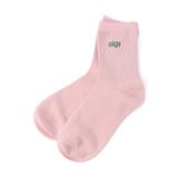 ピンク | 【抗菌防臭】ワンポイントロゴクルーソックス | F.O.Online Store