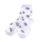 オフホワイト | ロゴ総柄クルーソックス | F.O.Online Store