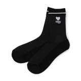 ブラック | ハートロゴシアークルーソックス | F.O.Online Store