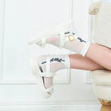 オフホワイト | タテロゴフリルシースルークルーソックス | F.O.Online Store