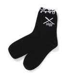 ブラック | りぼん付きメロークルーソックス | F.O.Online Store
