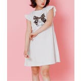 アイボリー | ヒョウガラりぼんフレンチスリーブTワンピ | F.O.Online Store