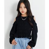 ブラック | シャーリング肩あきトップス | F.O.Online Store