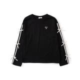 ブラック | ラインりぼんスリーブロンT | F.O.Online Store