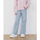 サックス | デニムストレートフレアパンツ | F.O.Online Store
