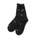 ブラック | りぼん総柄クルーソックス | F.O.Online Store
