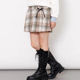 ベージュ | 起毛チェックりぼんスカパン | F.O.Online Store