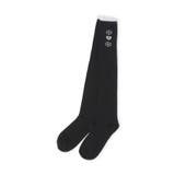 ブラック | フラワーロゴニーハイソックス | F.O.Online Store