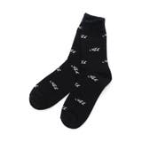 ブラック | アソート総柄クルーソックス | F.O.Online Store