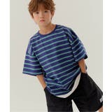 ネイビーブルー | WEB限定 KUDOZ.B レイヤード先染めボーダーTシャツ | F.O.Online Store