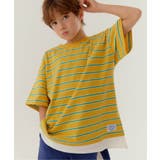 イエロー | WEB限定 KUDOZ.B レイヤード先染めボーダーTシャツ | F.O.Online Store