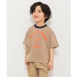ブラウン | WEB限定  リンガー配色アニマルカレッジTシャツ | F.O.Online Store