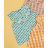 ブルー | WEB限定 チェックフリルチュニック | F.O.Online Store