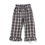 ブラック | 【リンク】裾フリルチェックパンツ 9分丈 | F.O.Online Store