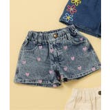 サックス | 刺繍デニムショートパンツ | F.O.Online Store