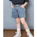 サックス | 刺繍デニムショートパンツ  ショート丈 | F.O.Online Store