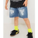 サックス | WEB限定  ダメージデニムハーフパンツ  5分丈 | F.O.Online Store