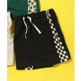 ブラック | サイド総柄切替カットソーパンツ 4分丈 | F.O.Online Store