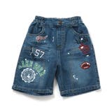 ブルー | ヴィンテージプリントデニムパンツ 6分丈 | F.O.Online Store