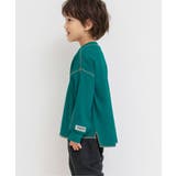 グリーン | 配色ステッチビッグシルエットワッフルTシャツ | F.O.Online Store