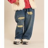 ネイビーブルー | ダメージデニムパンツ 10分丈 | F.O.Online Store