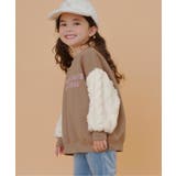 ベージュ | 袖ジャガードファーフリース切替トレーナー | F.O.Online Store