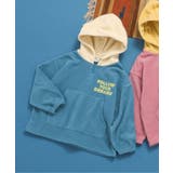 ブルー | フード配色フリースパーカー | F.O.Online Store