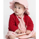 レッド | 透かし編み配色ニットカーディガン | F.O.Online Store