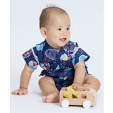 ネイビーブルー | 粋な総柄甚平ロンパス | F.O.Online Store