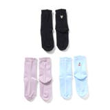 ブラック | 3つセットワンポイント刺繍ソックス | F.O.Online Store
