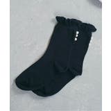 ブラック | パール付きクルーソックス | F.O.Online Store