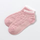 ピンク | リボン柄フリルショートソックス | F.O.Online Store