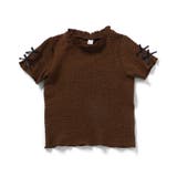 ブラウン | ぽこぽこジャガード袖リボンTシャツ | F.O.Online Store
