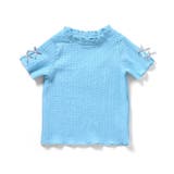 サックス | ぽこぽこジャガード袖リボンTシャツ | F.O.Online Store