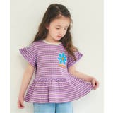ラベンダー | フラワーワッペンペプラムモチーフTシャツ | F.O.Online Store