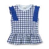 サックス | WEB限定 袖フリルワッフルTシャツ | F.O.Online Store