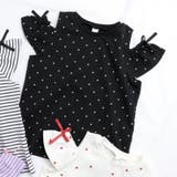 ブラック | WEB限定 ドット・ハート・ボーダー オフショルTシャツ | F.O.Online Store