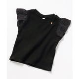 ブラック | ワッフルレース・フリルTシャツ | F.O.Online Store