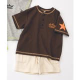 ブラウン | ヘンリーネックスターパッチセットアップ  5分丈 | F.O.Online Store
