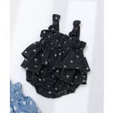 ブラック | 【リンク】総柄肩リボンシャーリングベビーサロペット | F.O.Online Store