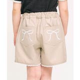 ベージュ | リボン刺繍タックハーフパンツ ショート丈 | F.O.Online Store