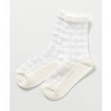 オフホワイト | ハート・花柄シアーソックス | F.O.Online Store