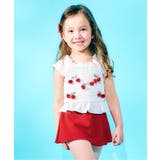 レッド | リボン・さくらんぼモチーフシャーリングセパレート水着_UVカット | F.O.Online Store