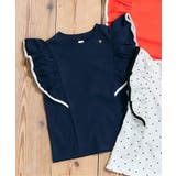 ネイビーブルー | パイピングフリルトップス_UVカット_接触冷感_吸水速乾 | F.O.Online Store