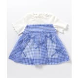 ブルー | シアーギンガムシャーリングリボントップス | F.O.Online Store